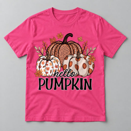 Hello Pumpkin Patterned tee in Hot Pink