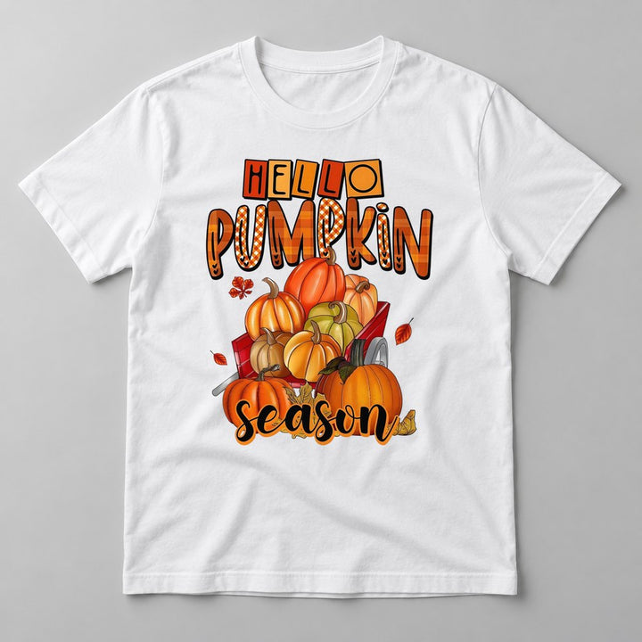 Hello Pumpkin Wagon tee in White
