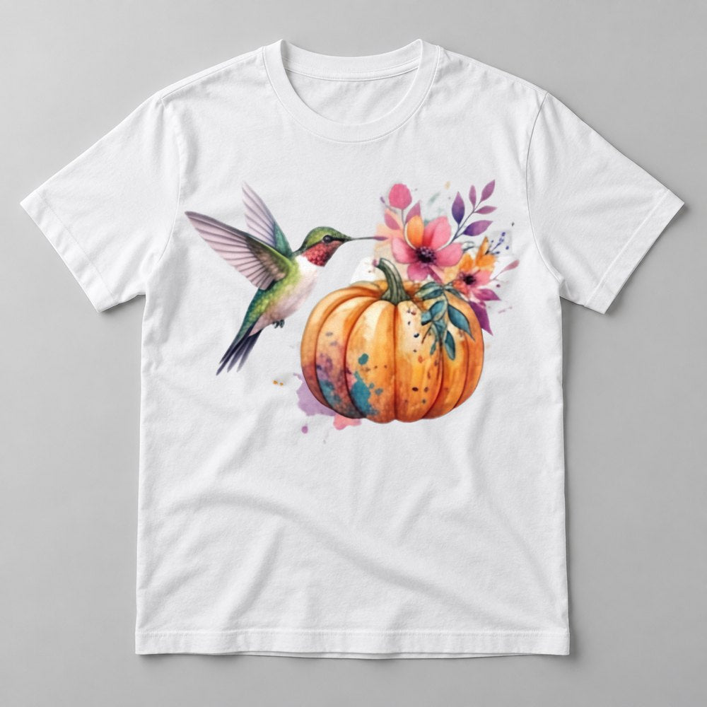 Hummingbird Pumpkin tee in White