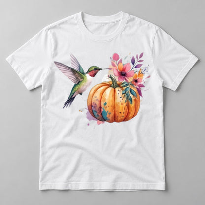 Hummingbird Pumpkin tee in White