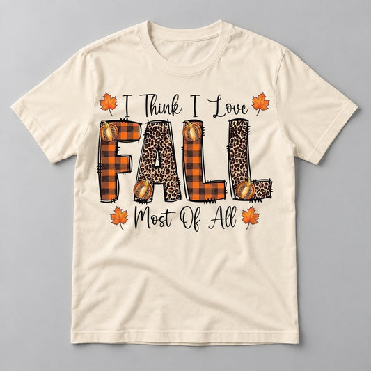 I Think I Love Fall Most of All tee in Natural