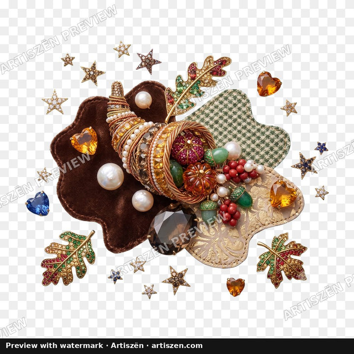 Jeweled Harvest Cornucopia PNG preview