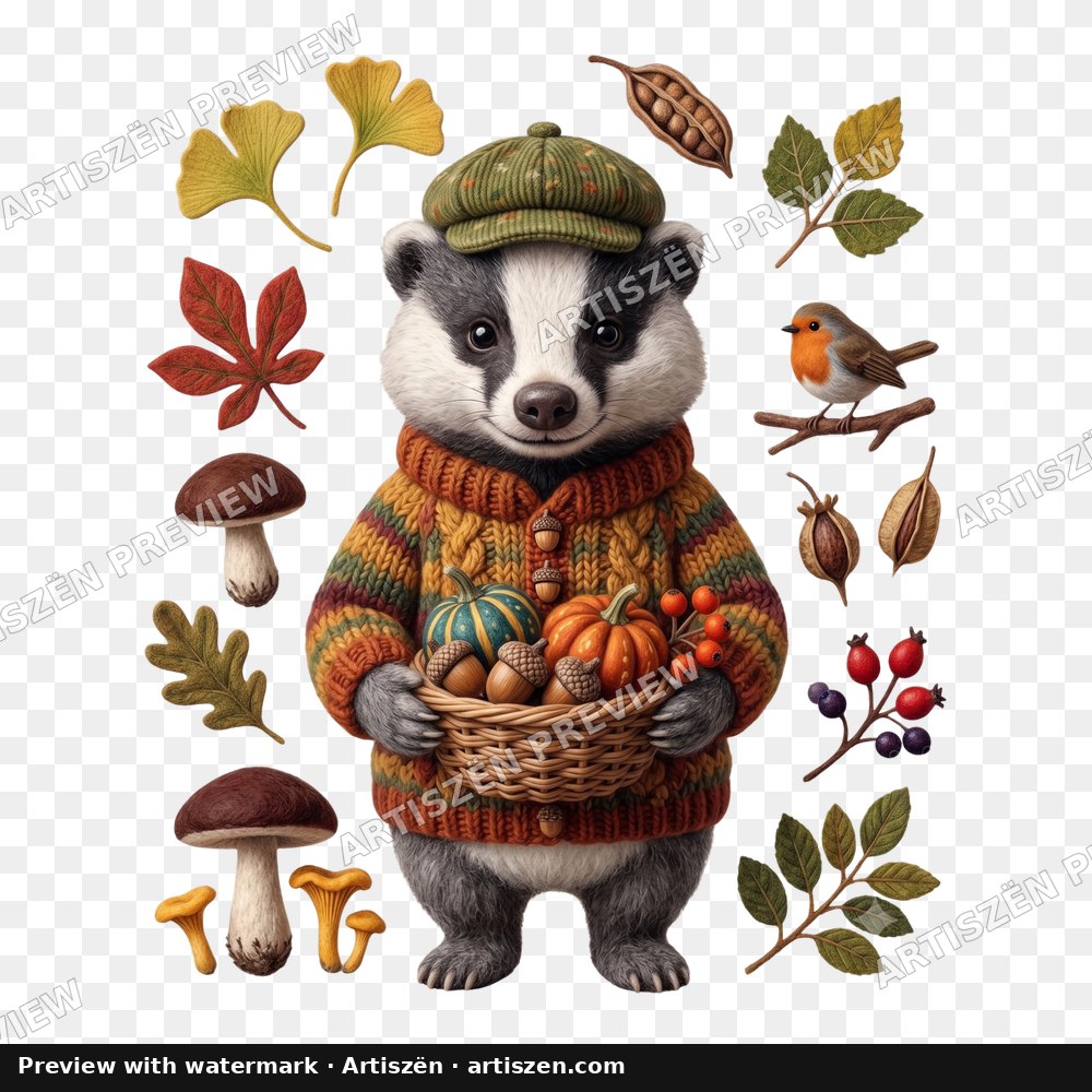 Knit Badger Harvest PNG preview