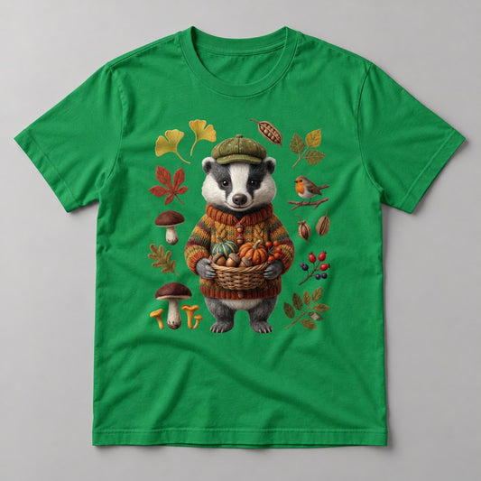 Knit Badger Harvest tee in Kelly Green