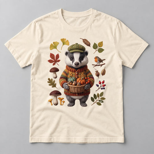 Knit Badger Harvest tee in Natural