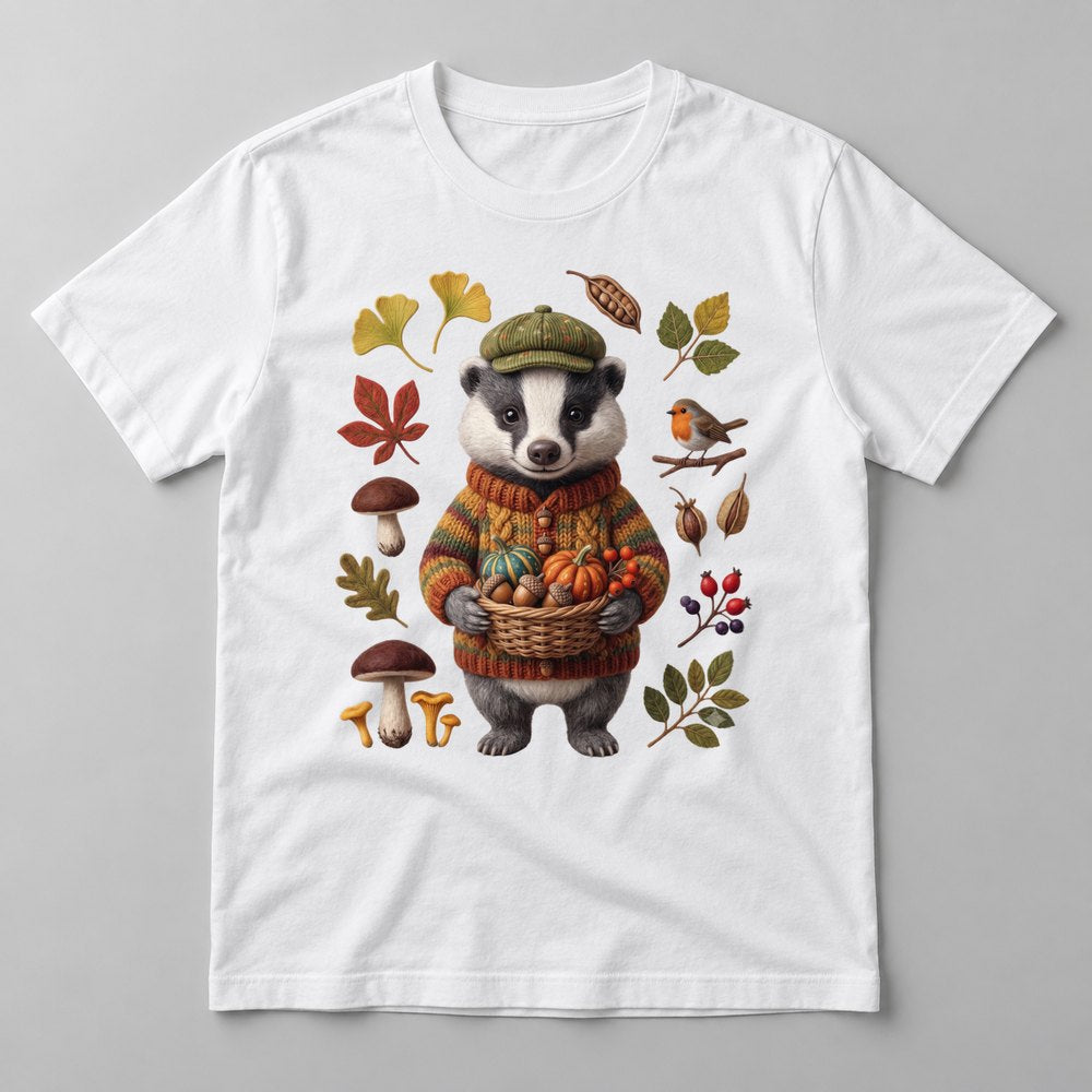 Knit Badger Harvest tee in White