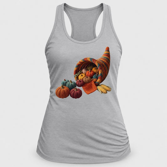 Knit Cornucopia racerback tank in Silver