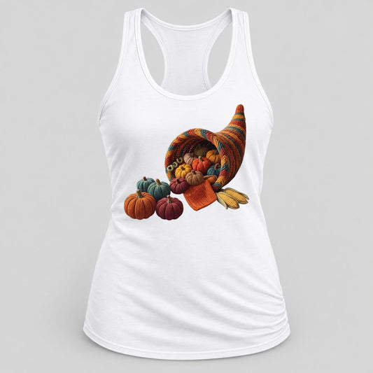 Knit Cornucopia racerback tank in White