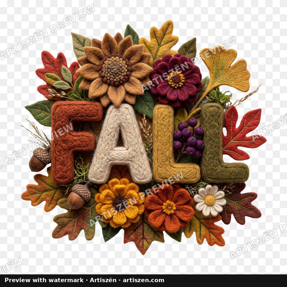 Knit Fall Sunflowers PNG preview