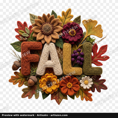 Knit Fall Sunflowers PNG preview