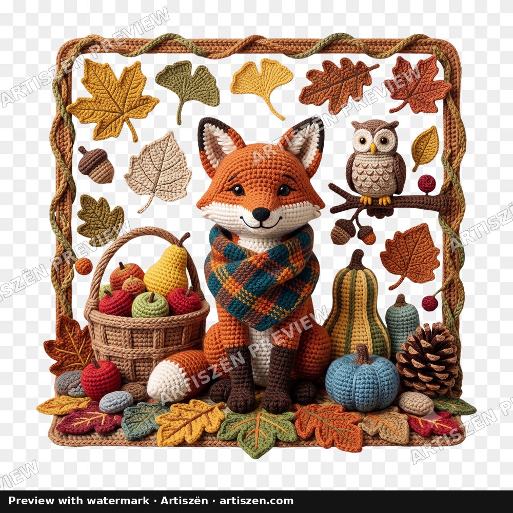 Knit Fox & Owl Harvest PNG preview