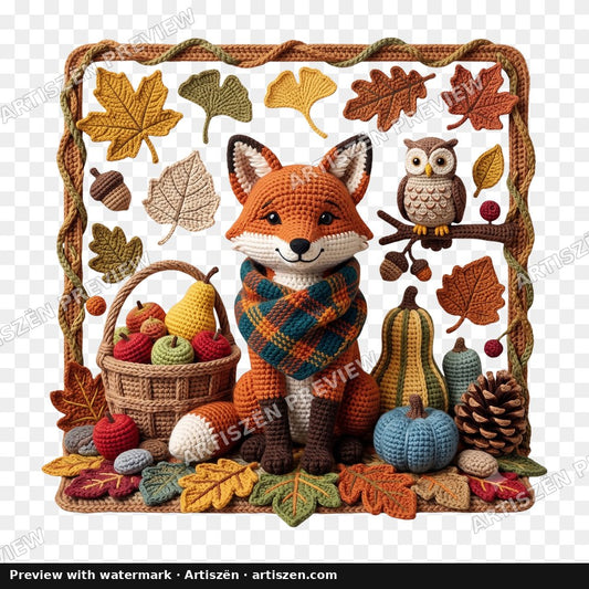 Knit Fox & Owl Harvest PNG preview