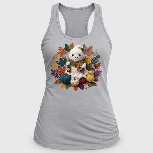 Knit Ghost Lantern racerback tank in Silver