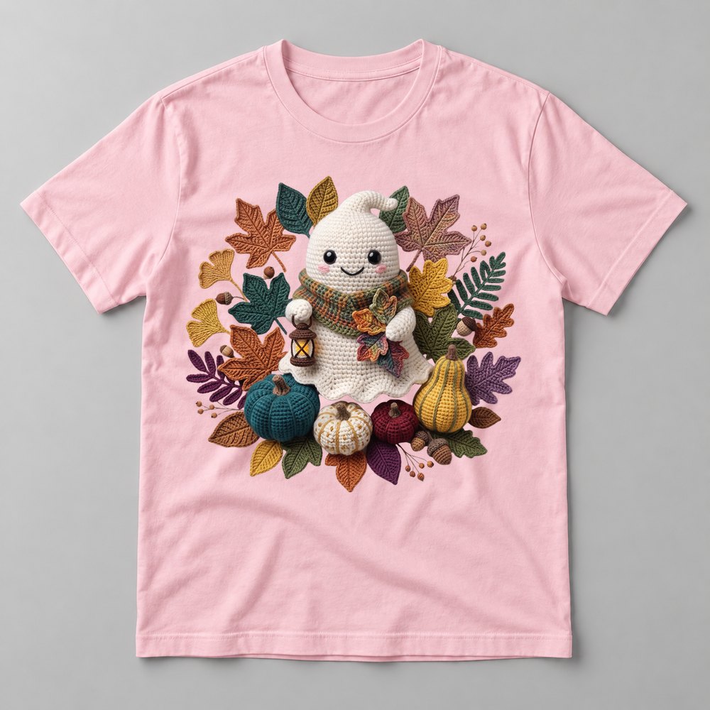 Knit Ghost Lantern tee in Soft Pink