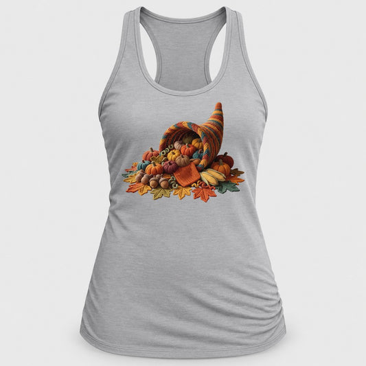 Knit Harvest Cornucopia racerback tank in Silver