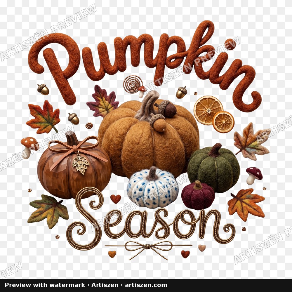 Knit Pumpkin Season PNG preview