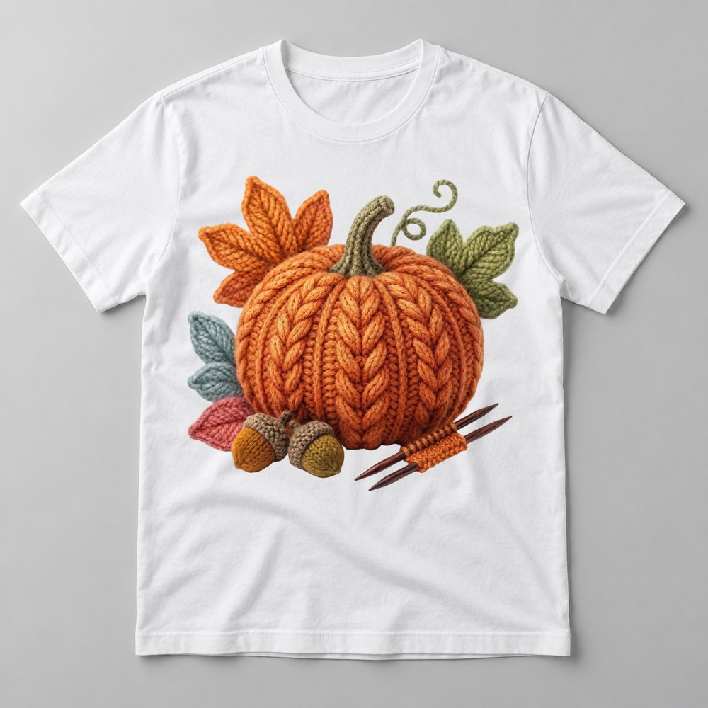 Knit Pumpkin tee in White
