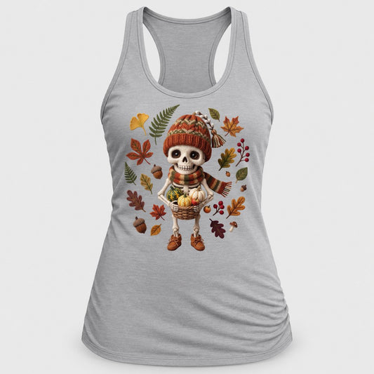 Knit Skeleton Harvest racerback tank in Silver