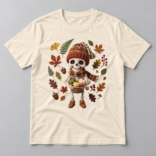 Knit Skeleton Harvest tee in Natural