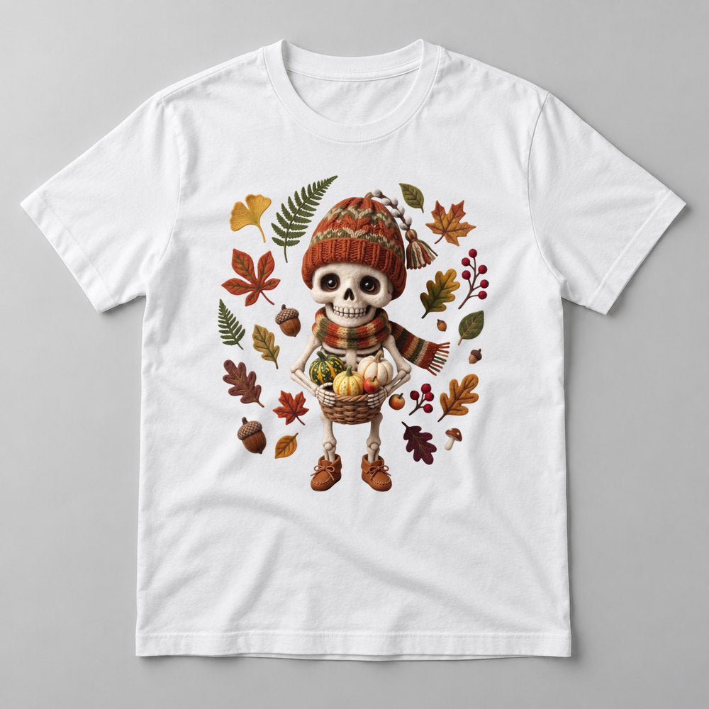 Knit Skeleton Harvest tee in White
