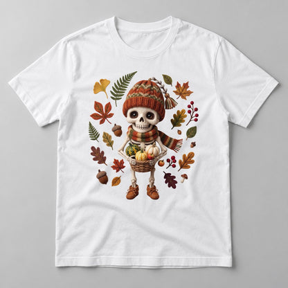 Knit Skeleton Harvest tee in White