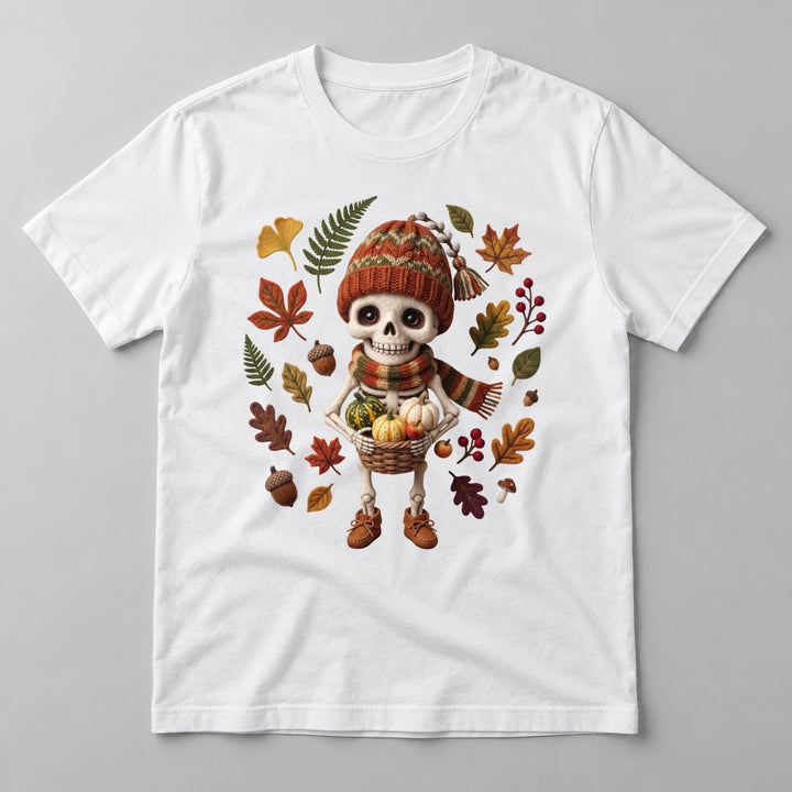 Knit Skeleton Harvest tee in White