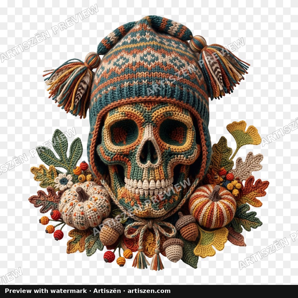 Knit Sugar Skull PNG preview
