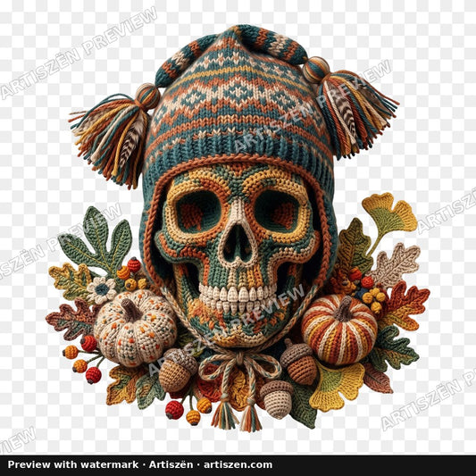 Knit Sugar Skull PNG preview