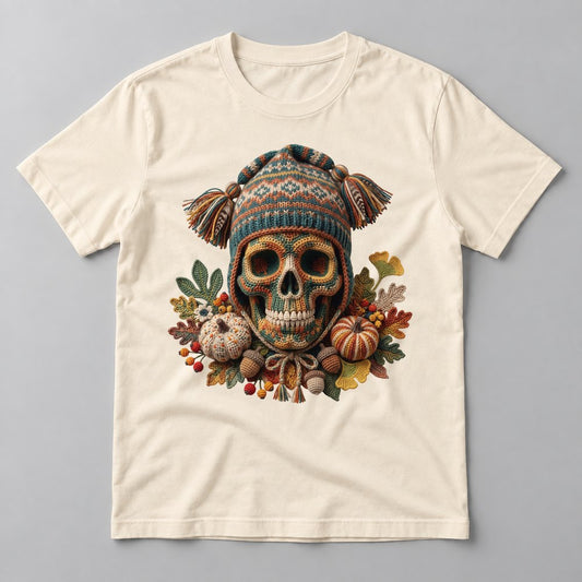 Knit Sugar Skull tee in Natural