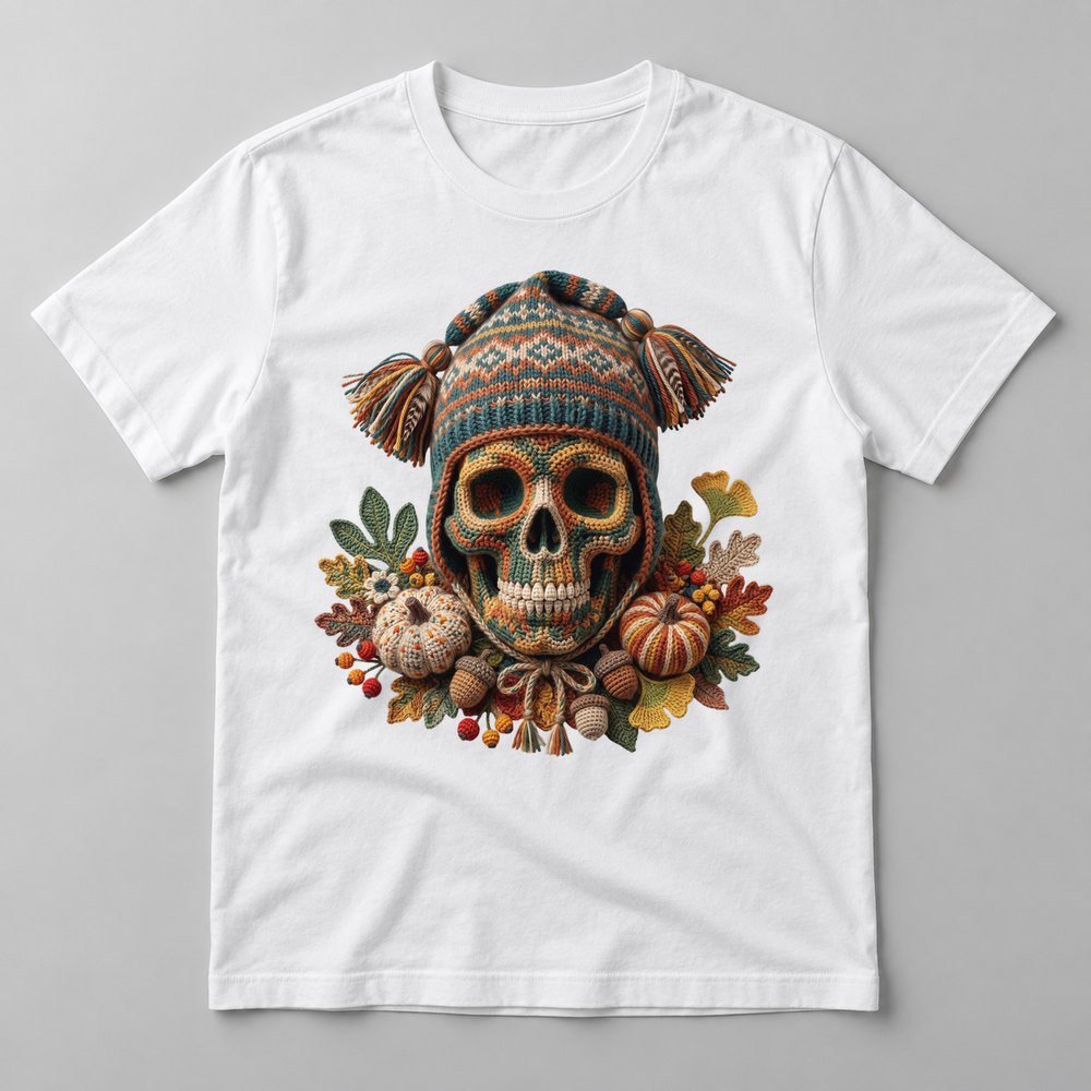 Knit Sugar Skull tee in White