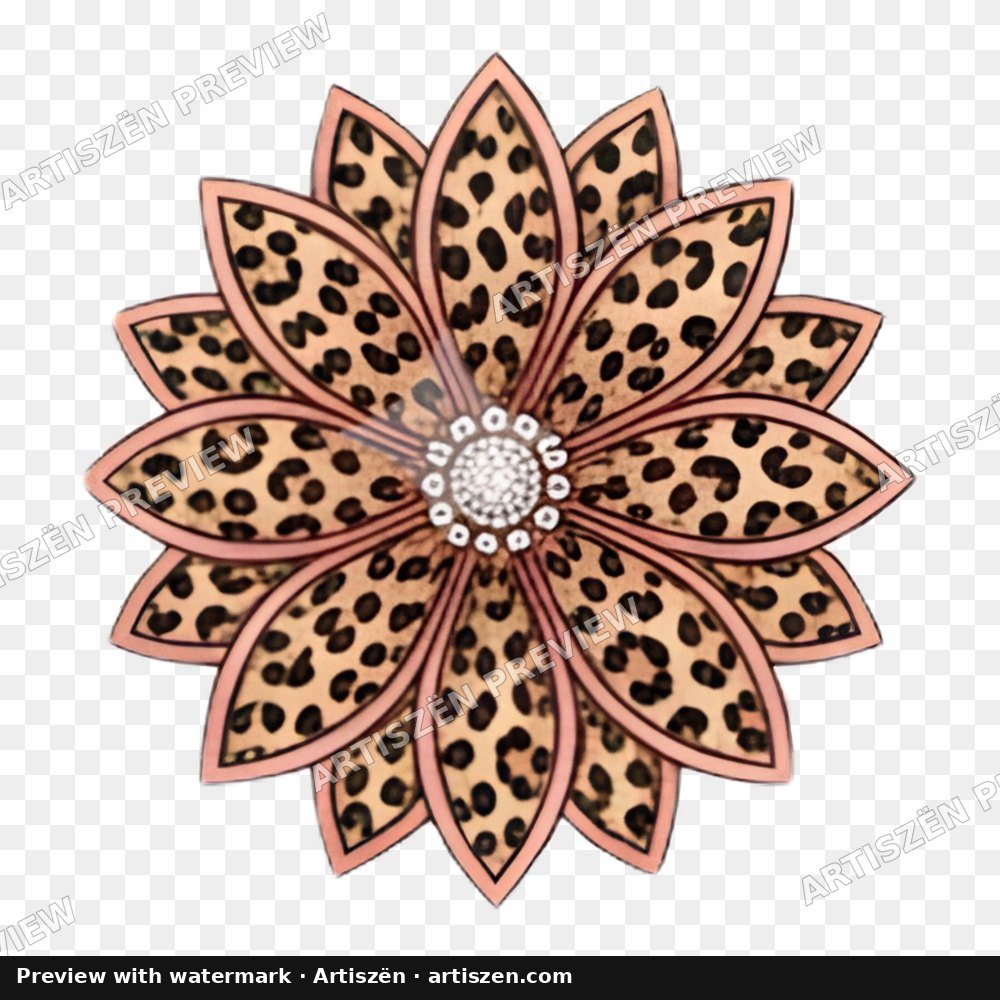 Leopard Sunflower Mandala PNG preview
