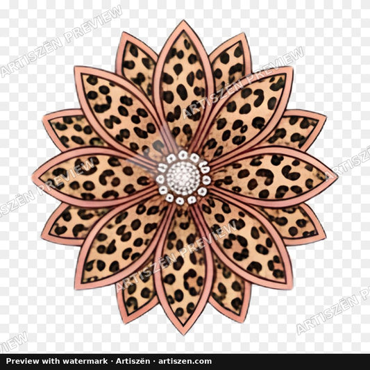 Leopard Sunflower Mandala PNG preview