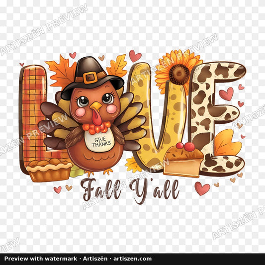 Love Fall Y'all PNG preview