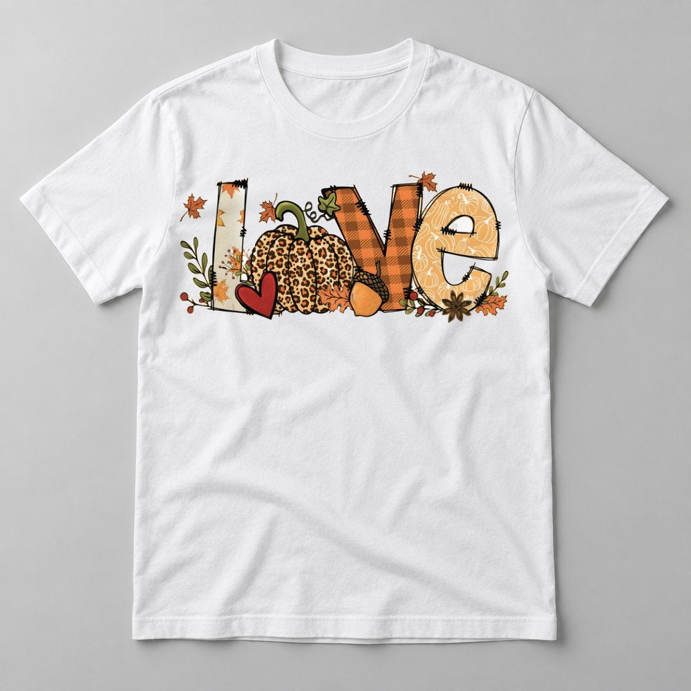 Love Patchwork Pumpkin tee in White