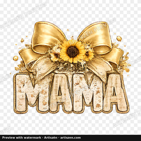 Mama Sunflower Bow PNG preview