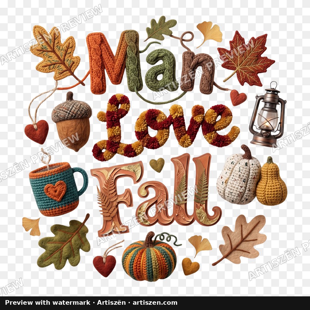 Man I Love Fall Knit PNG preview