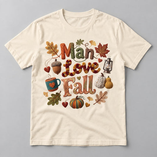 Man I Love Fall Knit tee in Natural