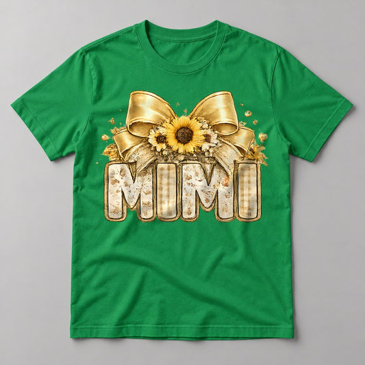 Mimi Sunflower Bow tee in Kelly Green