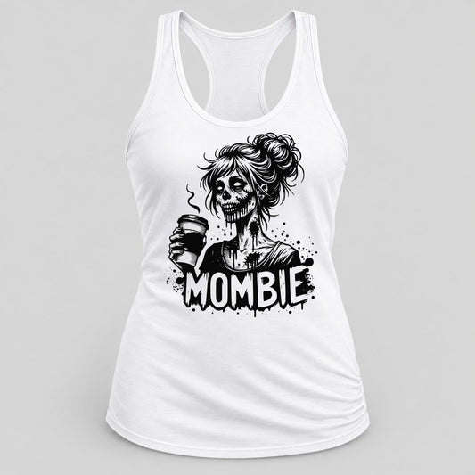 Mombie racerback tank in White