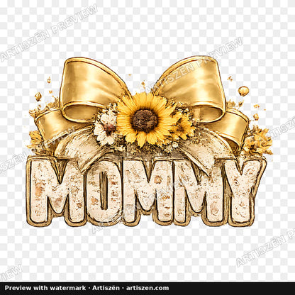Mommy Sunflower Bow PNG preview