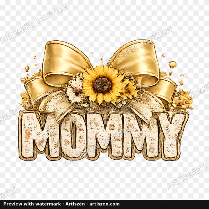 Mommy Sunflower Bow PNG preview
