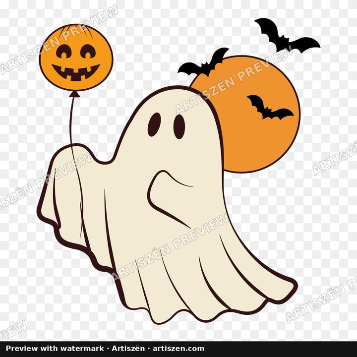 Moonlight Balloon Ghost PNG preview