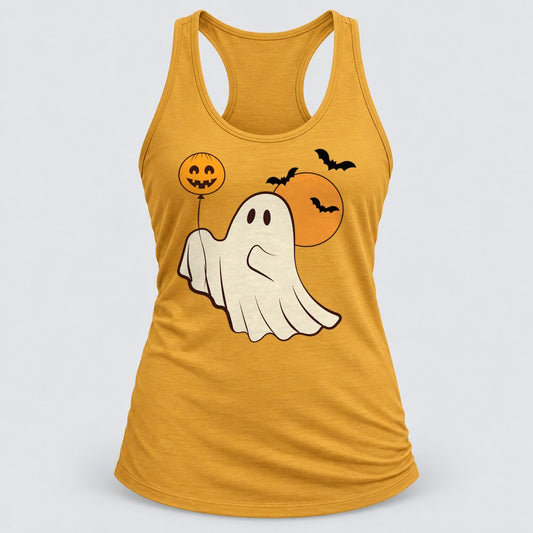 Moonlight Balloon Ghost racerback tank in Antique Gold