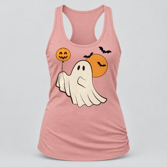 Moonlight Balloon Ghost racerback tank in Desert Pink