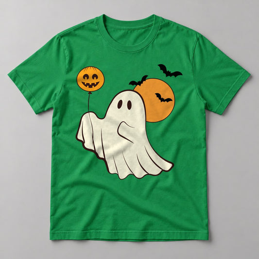 Moonlight Balloon Ghost tee in Kelly Green