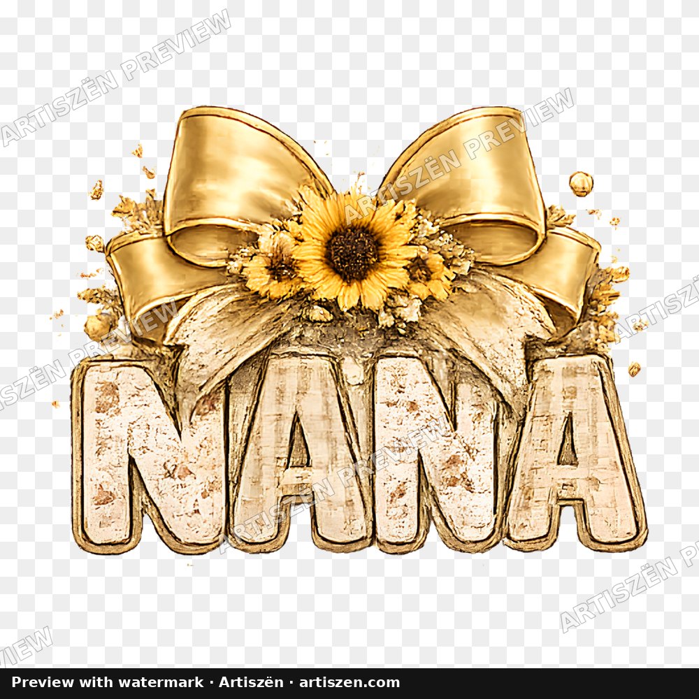 Nana Sunflower Bow PNG preview