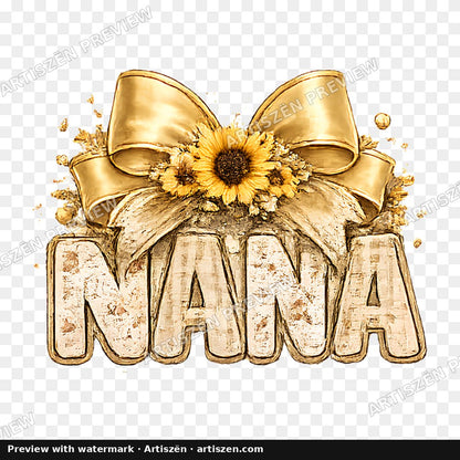 Nana Sunflower Bow PNG preview