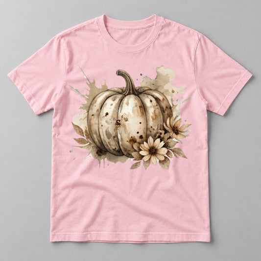 Neutral Floral Pumpkin tee in Soft Pink