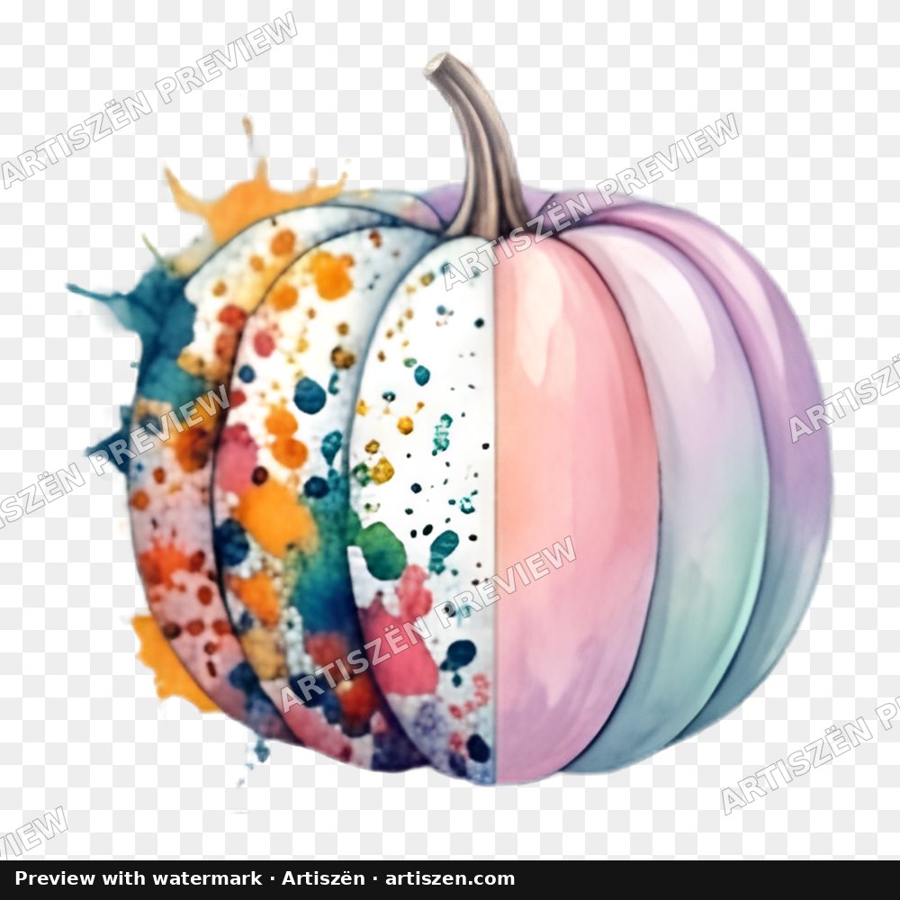 Paint Splatter Pastel Pumpkin PNG preview