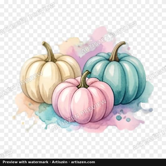 Pastel Pumpkin Trio PNG preview